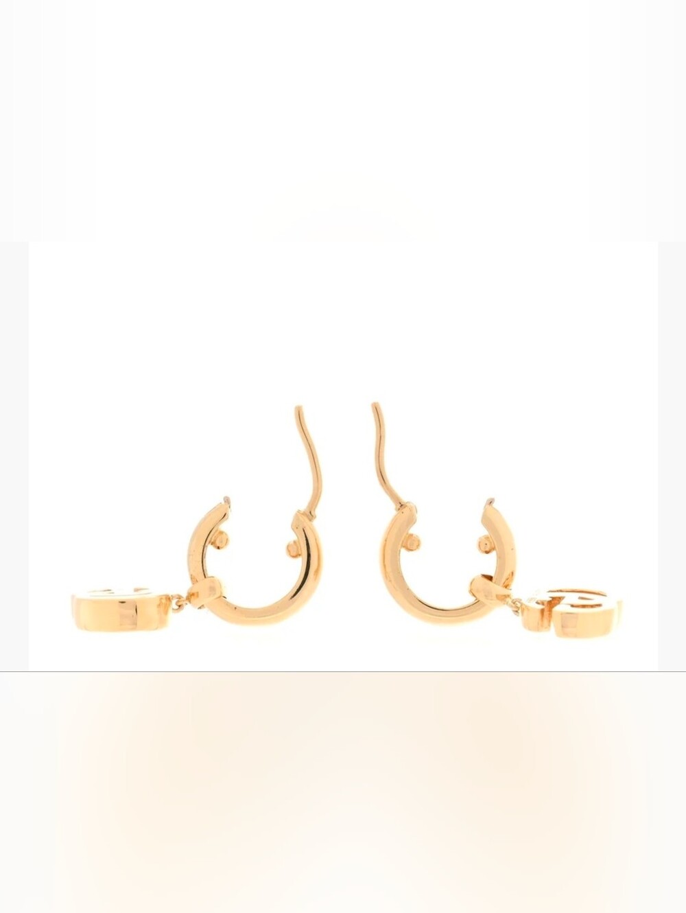 Gucci Gold 18K Real Gold. Interlocking G Mini Hoop Earrings. - Picture 7 of 8